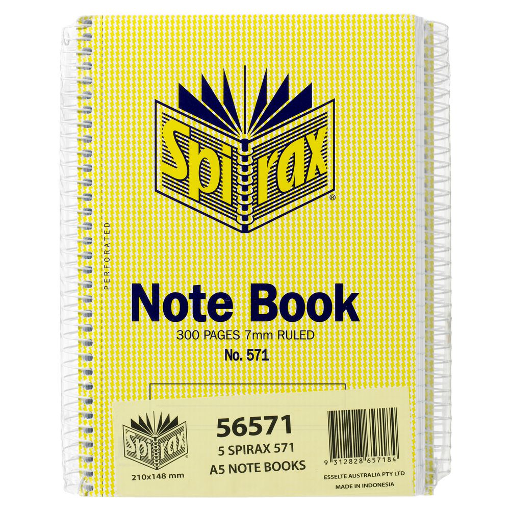 Spirax No.571 Notebooks 5 Pack