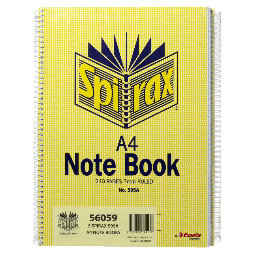 Spirax No.595A Notebooks 240 Page 5 Pack