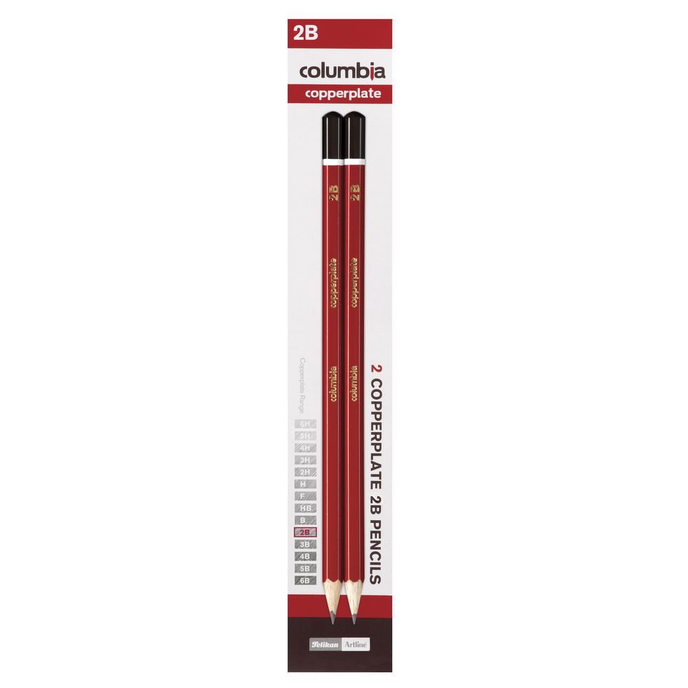 Columbia Copperplate Lead Pencil Hexagonal 2B 2 Pack