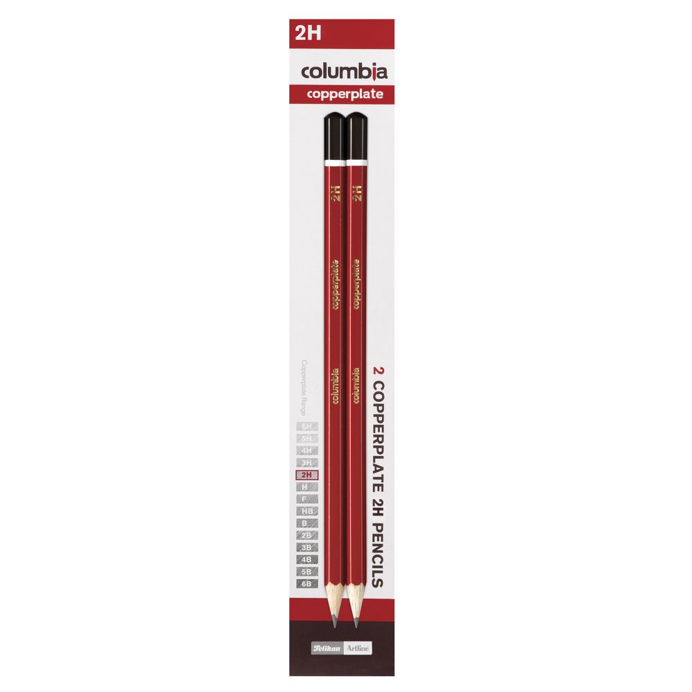 Columbia Copperplate Lead Pencil Hexagonal 2H 2 Pack