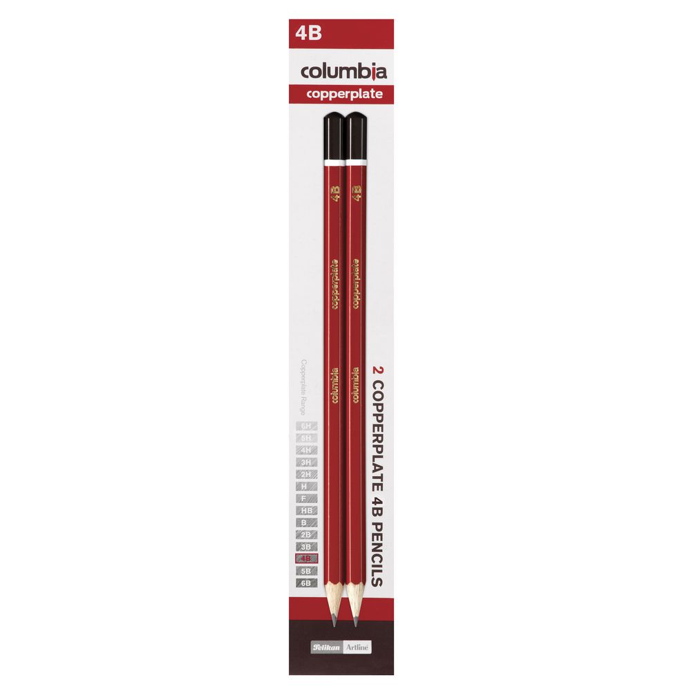 Columbia Copperplate Lead Pencil Hexagonal 4B 2 Pack