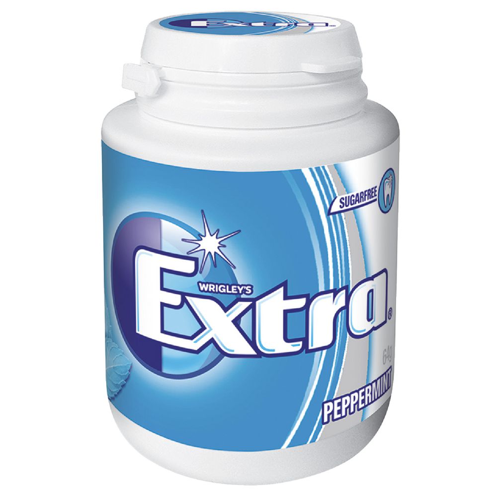 Extra Peppermint Sugar-free Chewing Gum in Bottle 64g 6 Pack