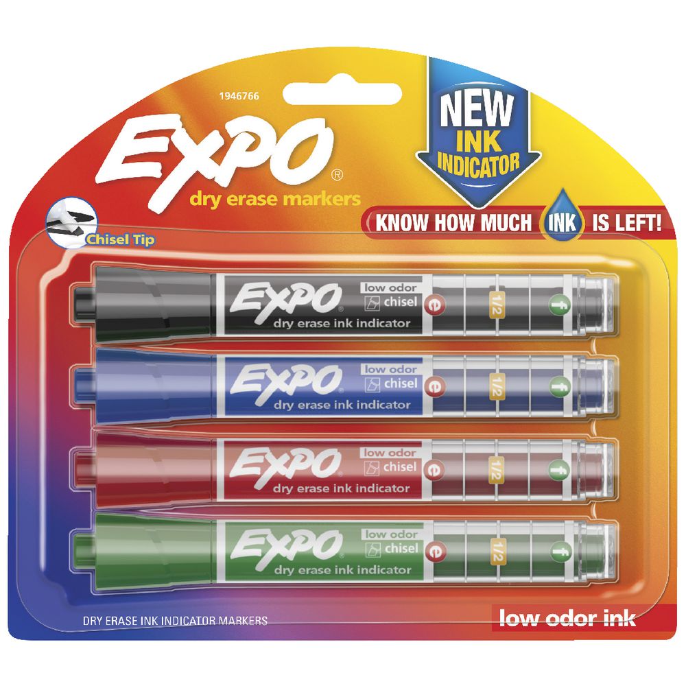 Expo Ink Indicator Whiteboard Markers 4 Pack