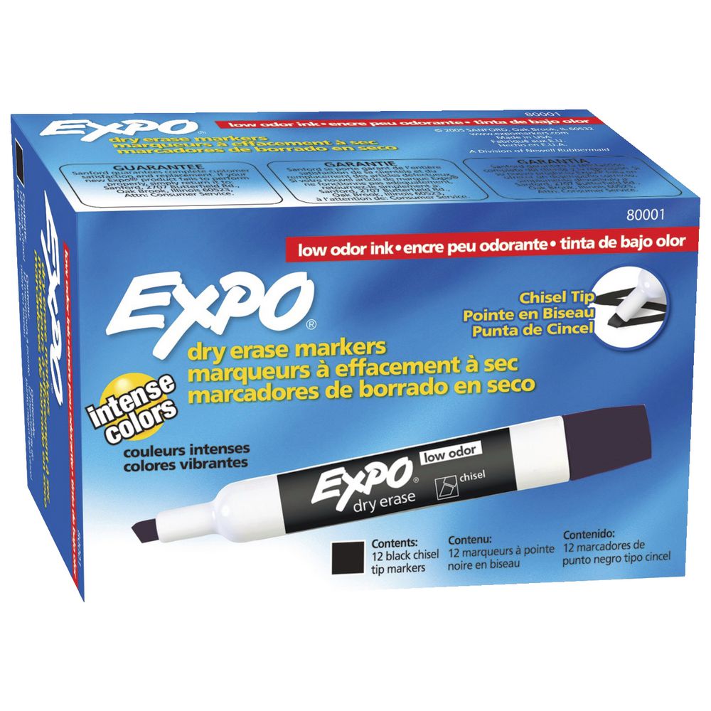 Expo Whiteboard Marker Black 12 Pack