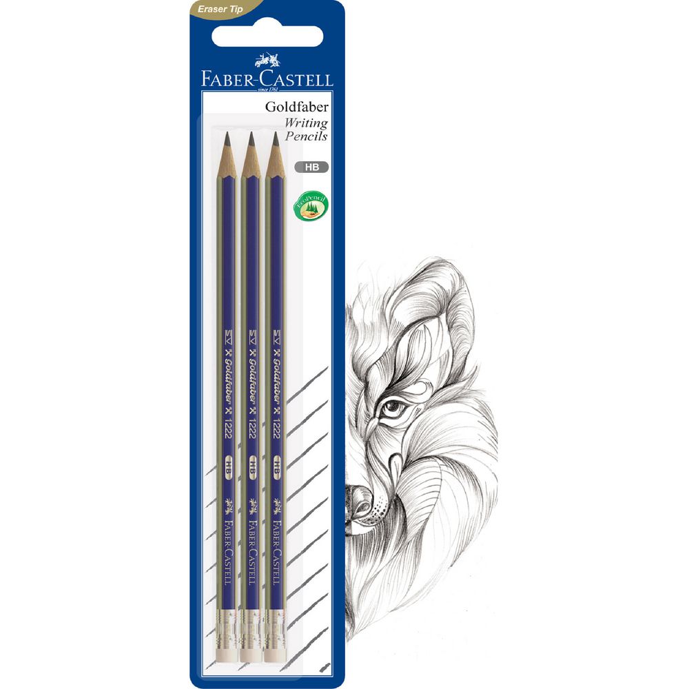Faber-Castell GoldFaber Eraser Tip Graphite Pencils 3 Pack