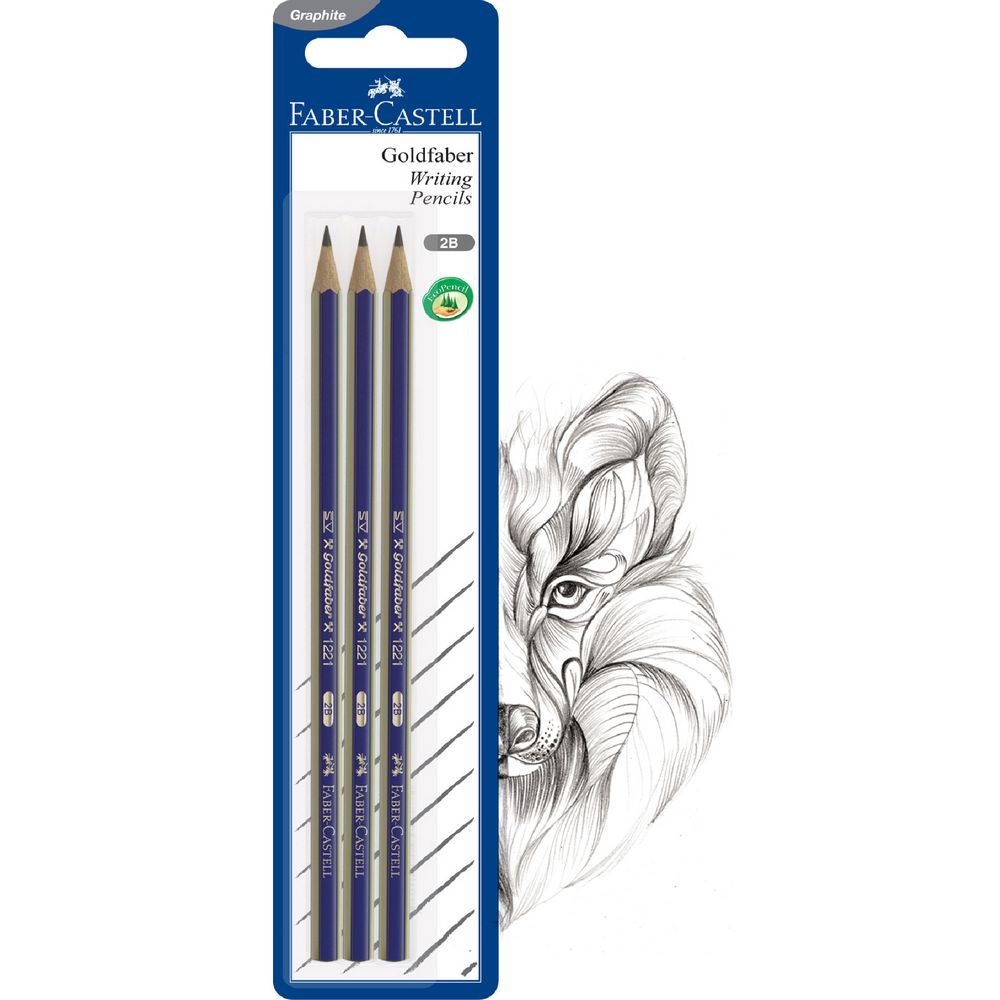 Faber-Castell Goldfaber Pencils 2B 3 Pack