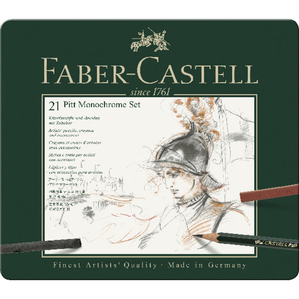Faber-Castell Pitt Monochrome Tin Set 21 Piece