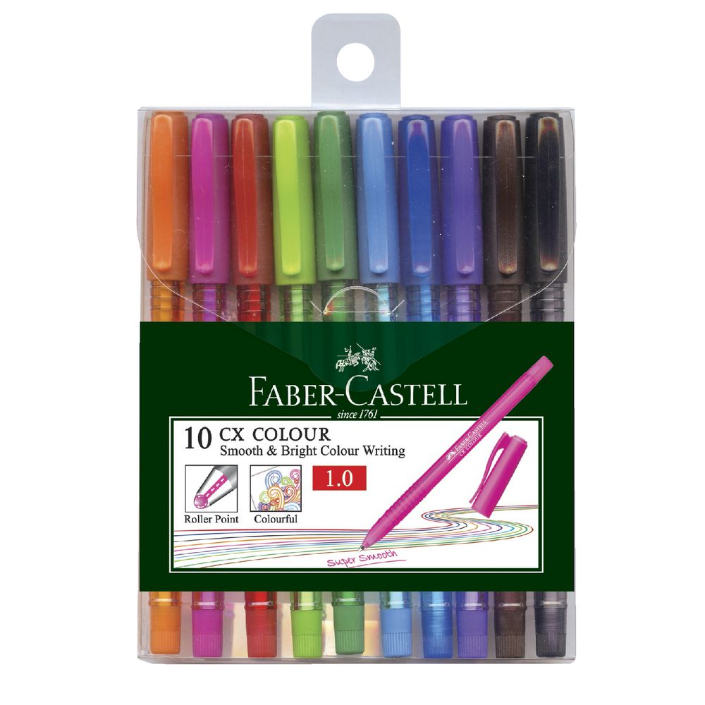 Faber-Castell CX Colour Ballpoint Pens Assorted 10 Pack