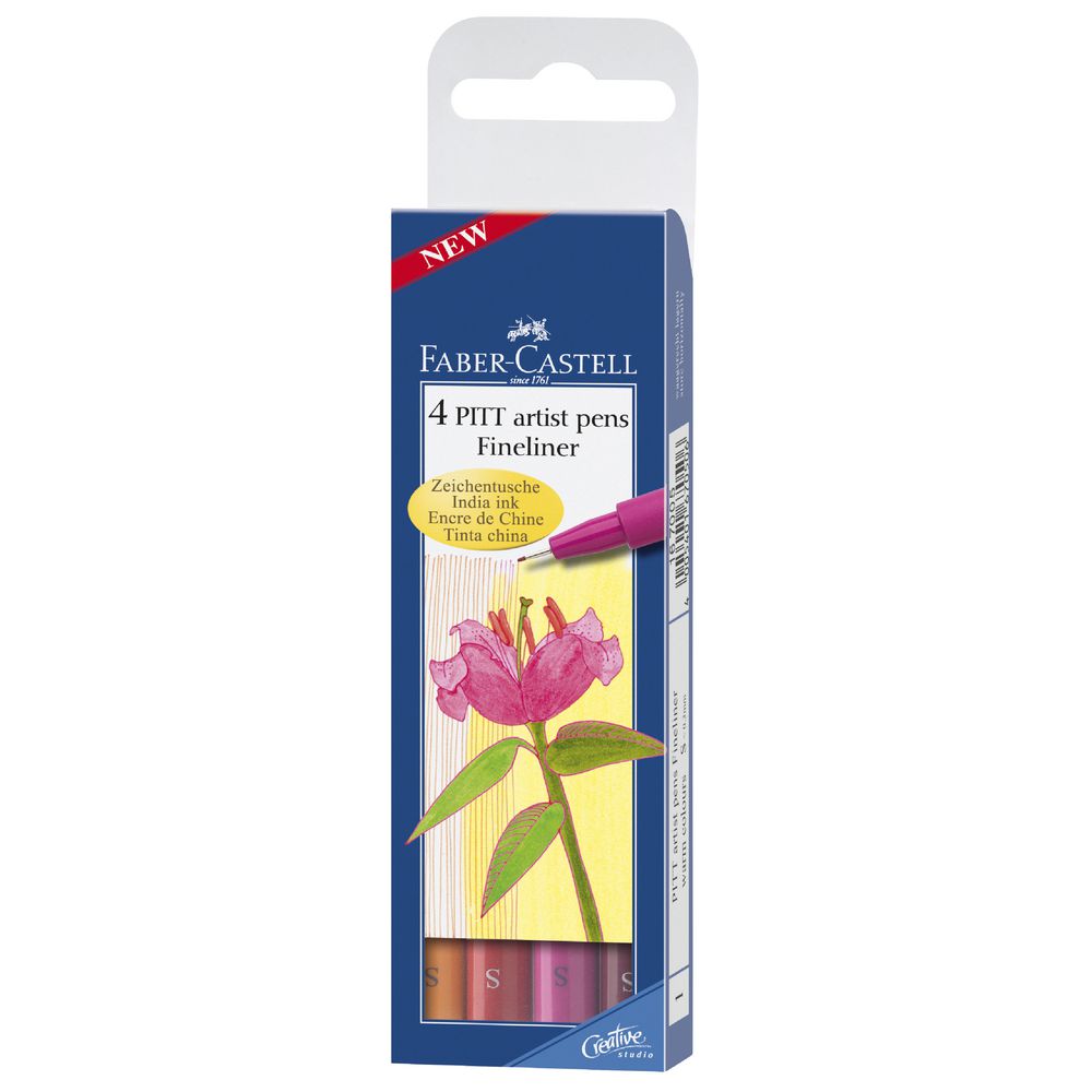 Faber-Castell Pitt Artist Fineliner Set 4 Warm Colours