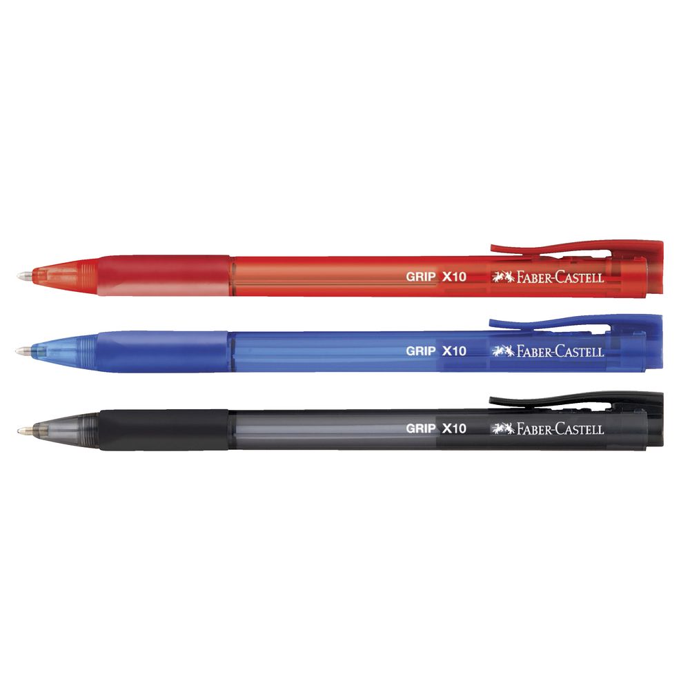 Faber-Castell Grip X Retractable Ballpoint Pens 3 Pack