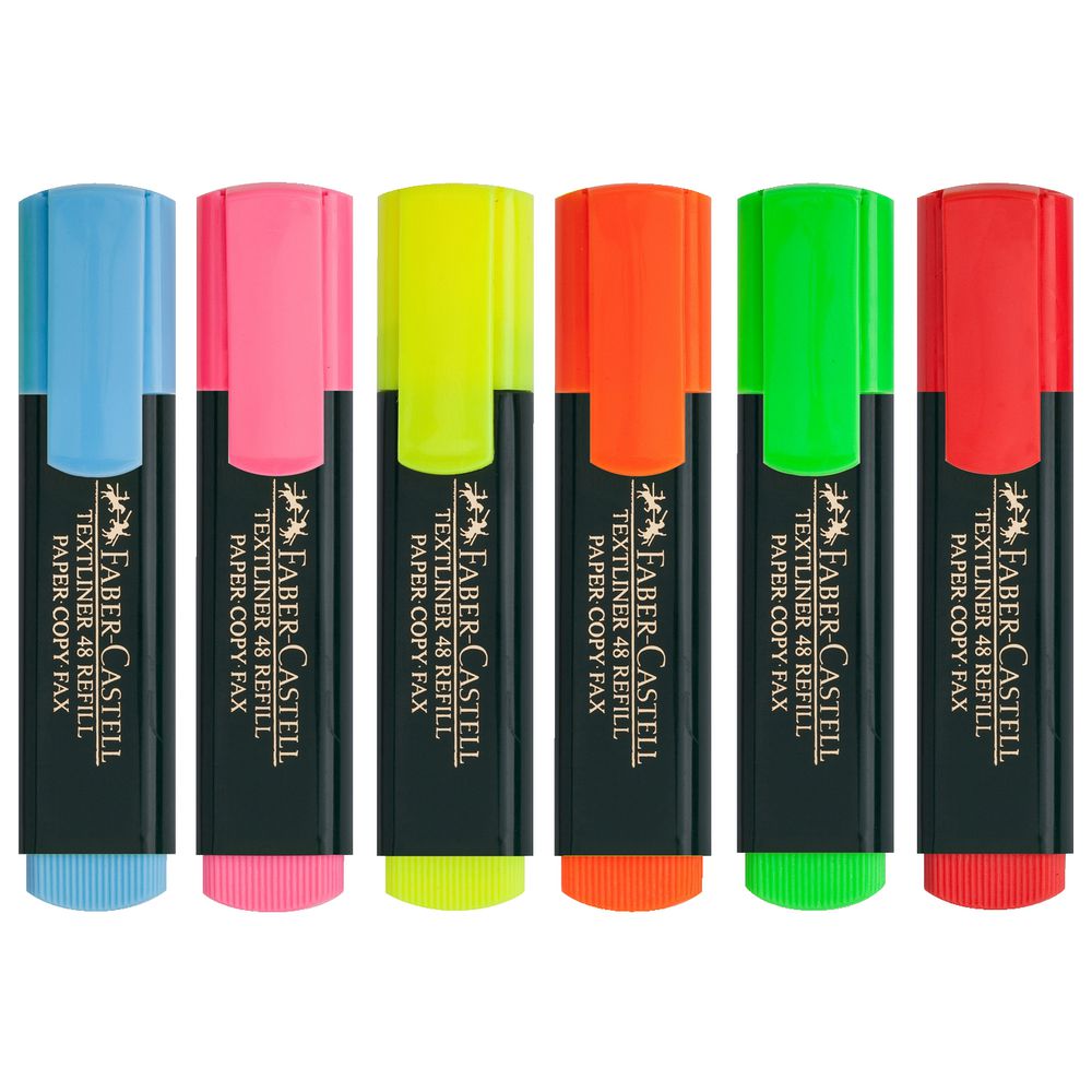 Faber-Castell Textliner Highlighters Assorted 6 Pack