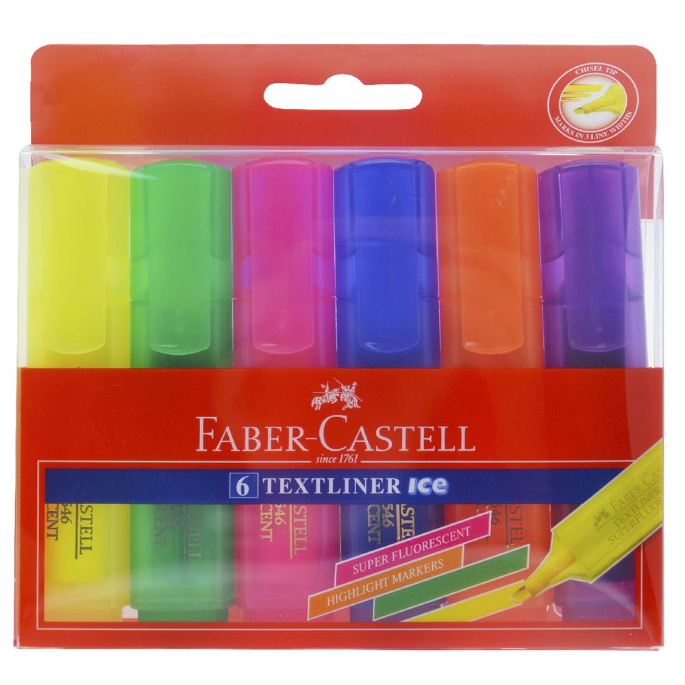 FaberCastell Textliner Ice Highlighters Assorted 6 Pack Officeworks