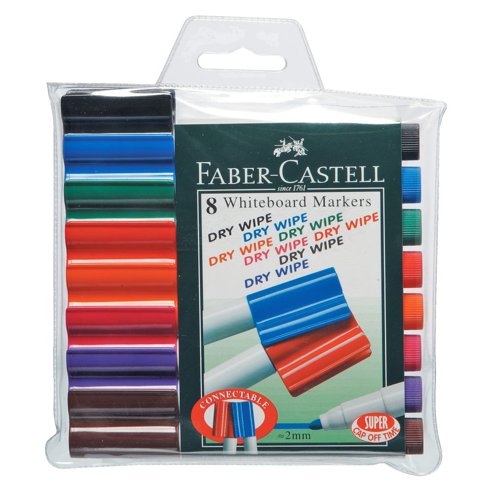 Faber-Castell Connector Whiteboard Markers Assorted 8 Pack