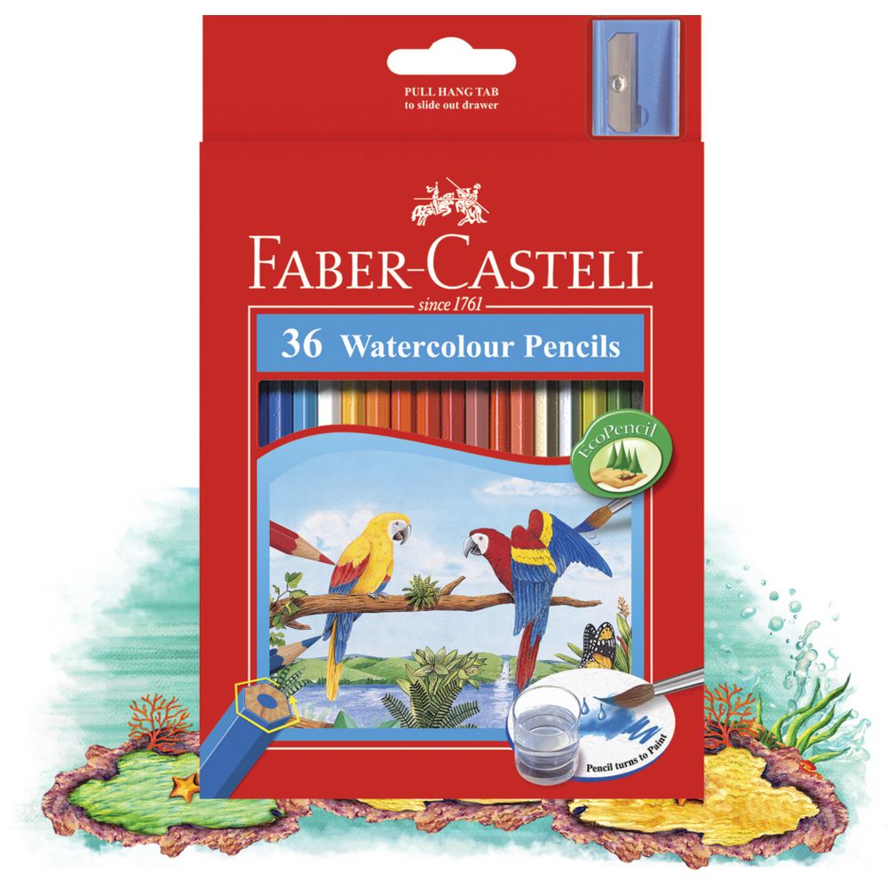 Faber-Castell Watercolour Hexagonal Pencils 36 Pack | Officeworks