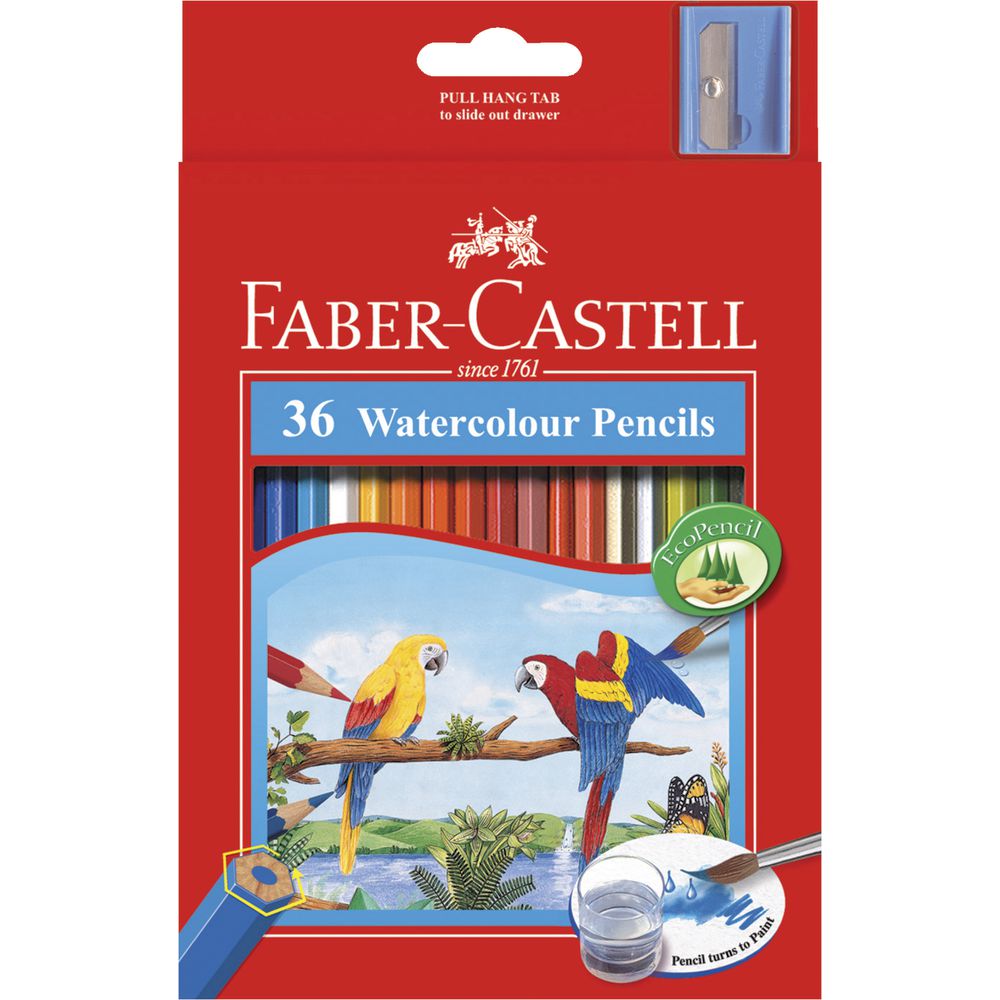 Faber-Castell Watercolour Hexagonal Pencils 36 Pack