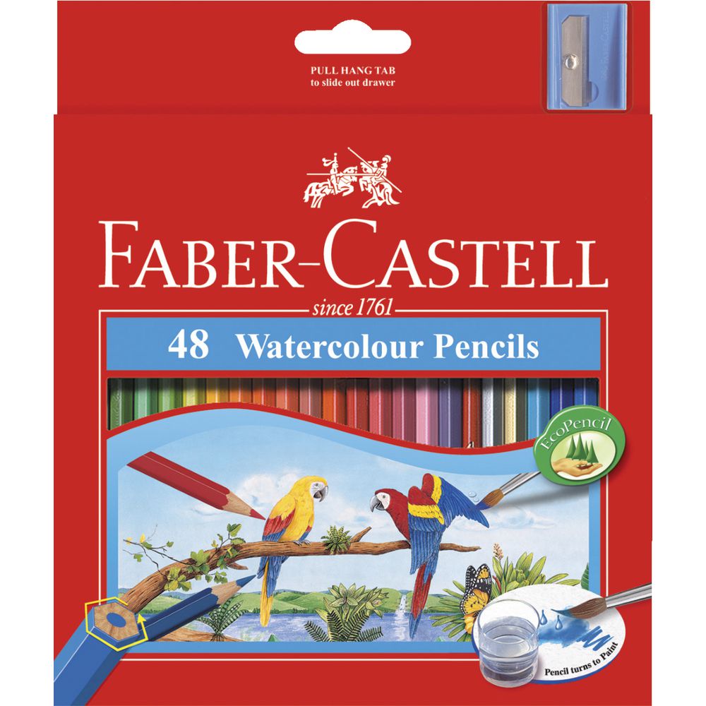 Faber-Castell Watercolour Hexagonal Pencils 48 Pack