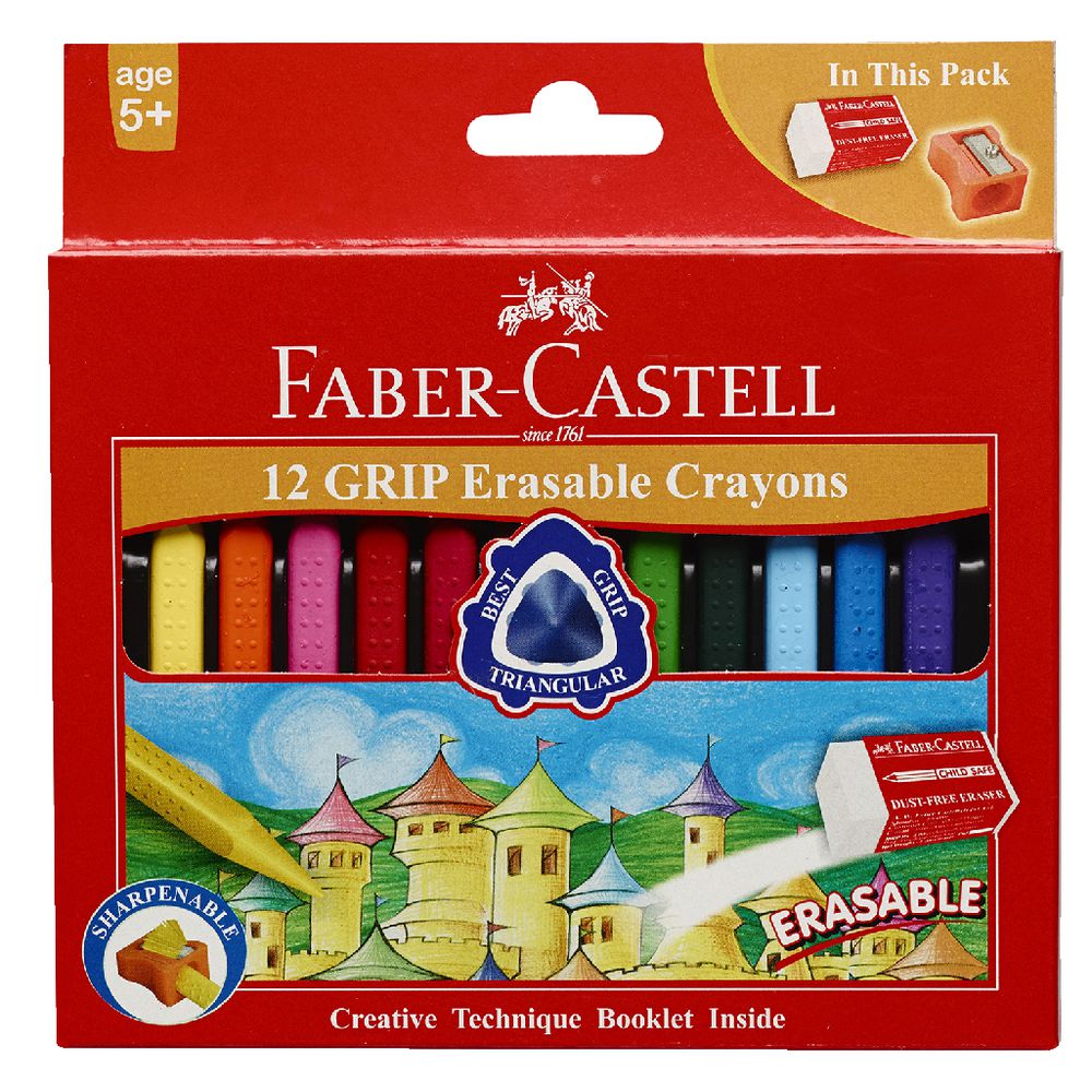 Faber-Castell Erasable Grip Crayons 12 Pack