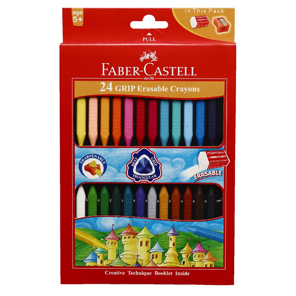Faber-Castell Erasable Grip Crayons 24 Pack
