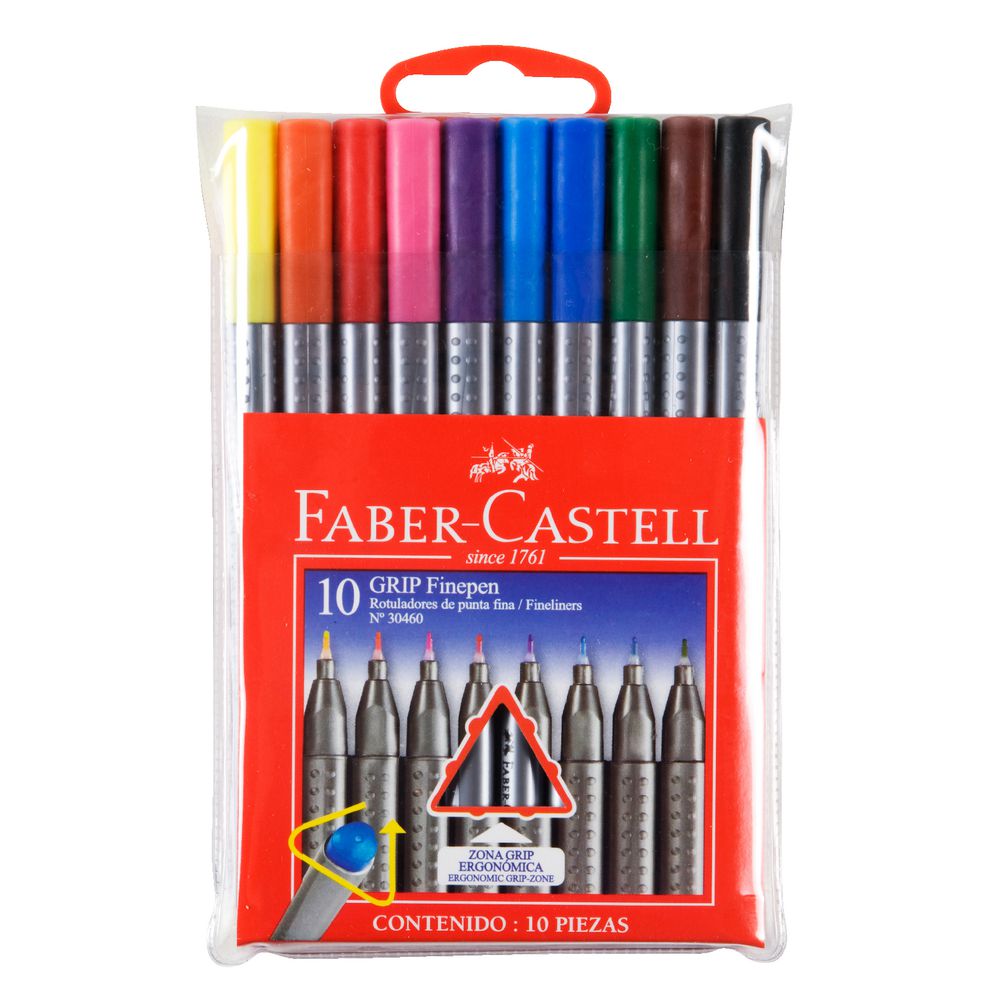 Faber-Castell Grip 0.4mm Finepens 10 Pack