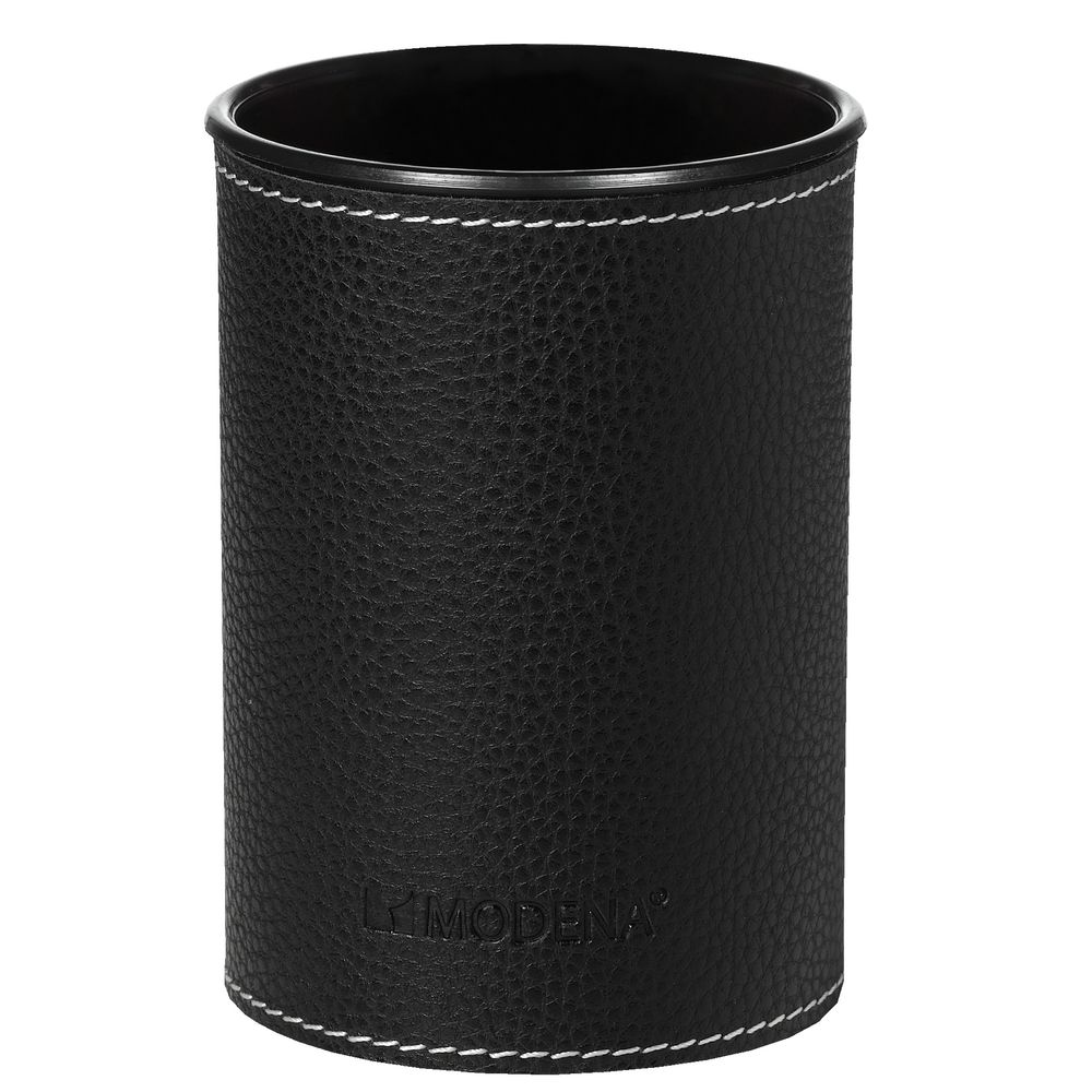 Otto Leather Look Pencil Cup Black