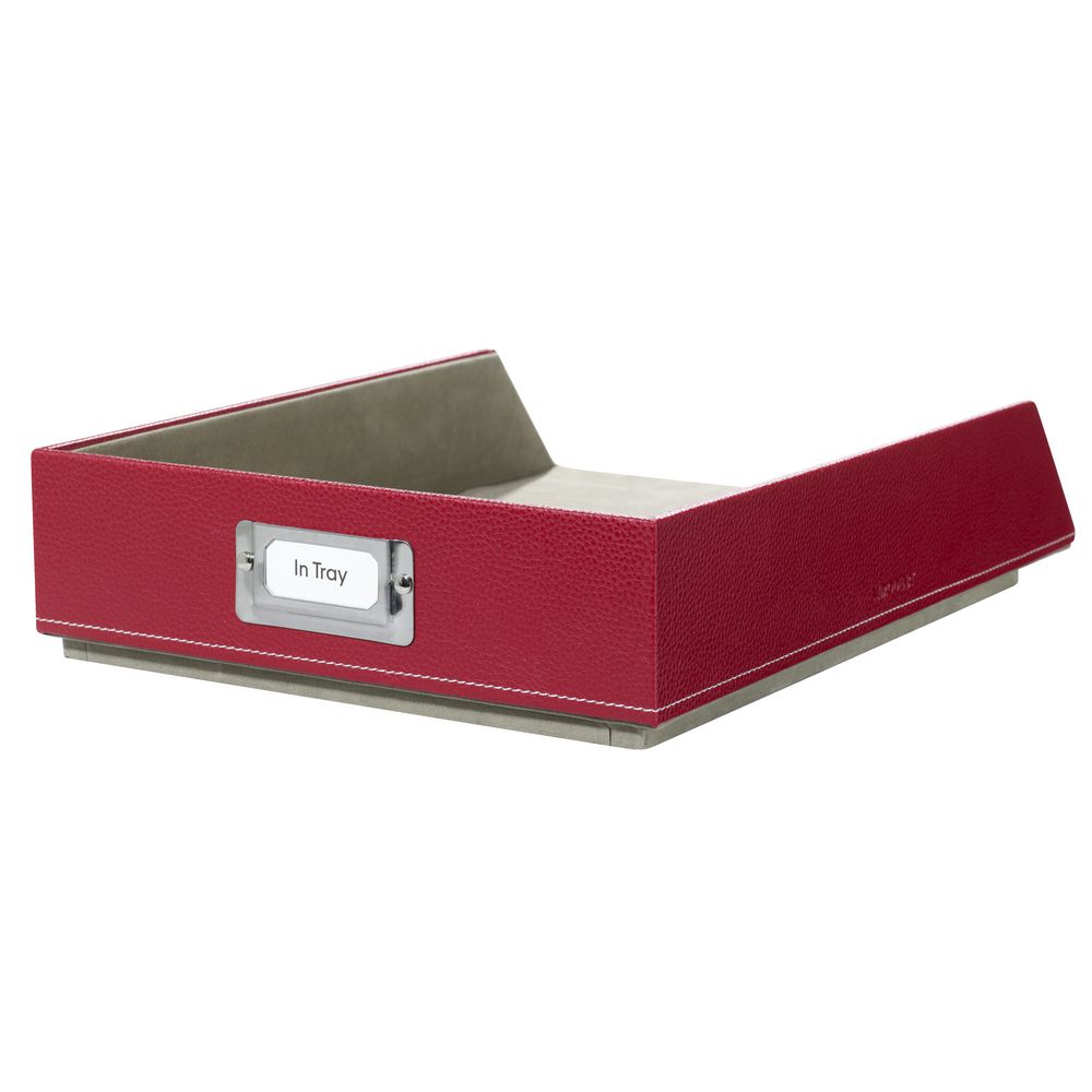 Otto Leather Look Document Tray Red