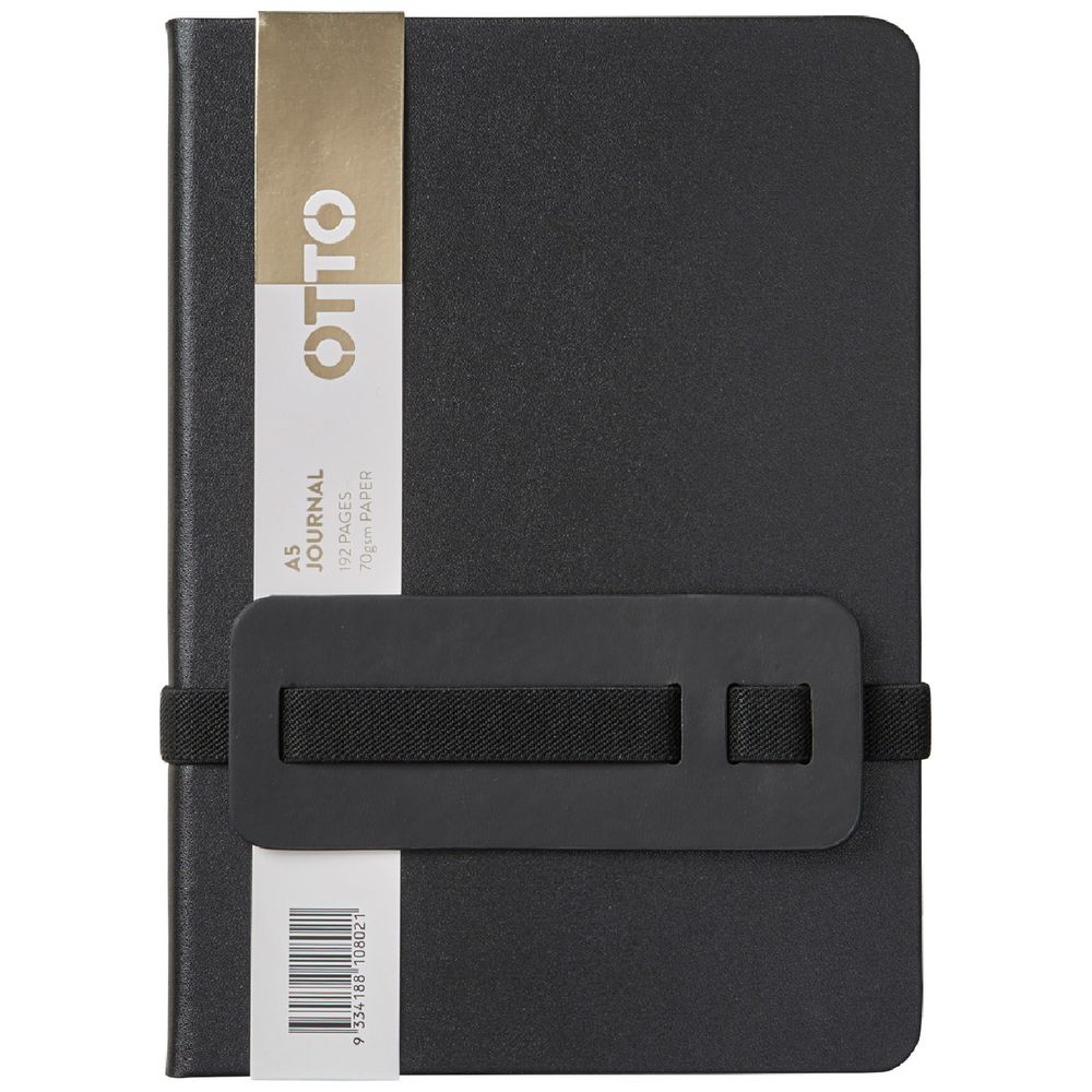Otto A5 Notebook with Access Strap 192 Pages Black | Officeworks
