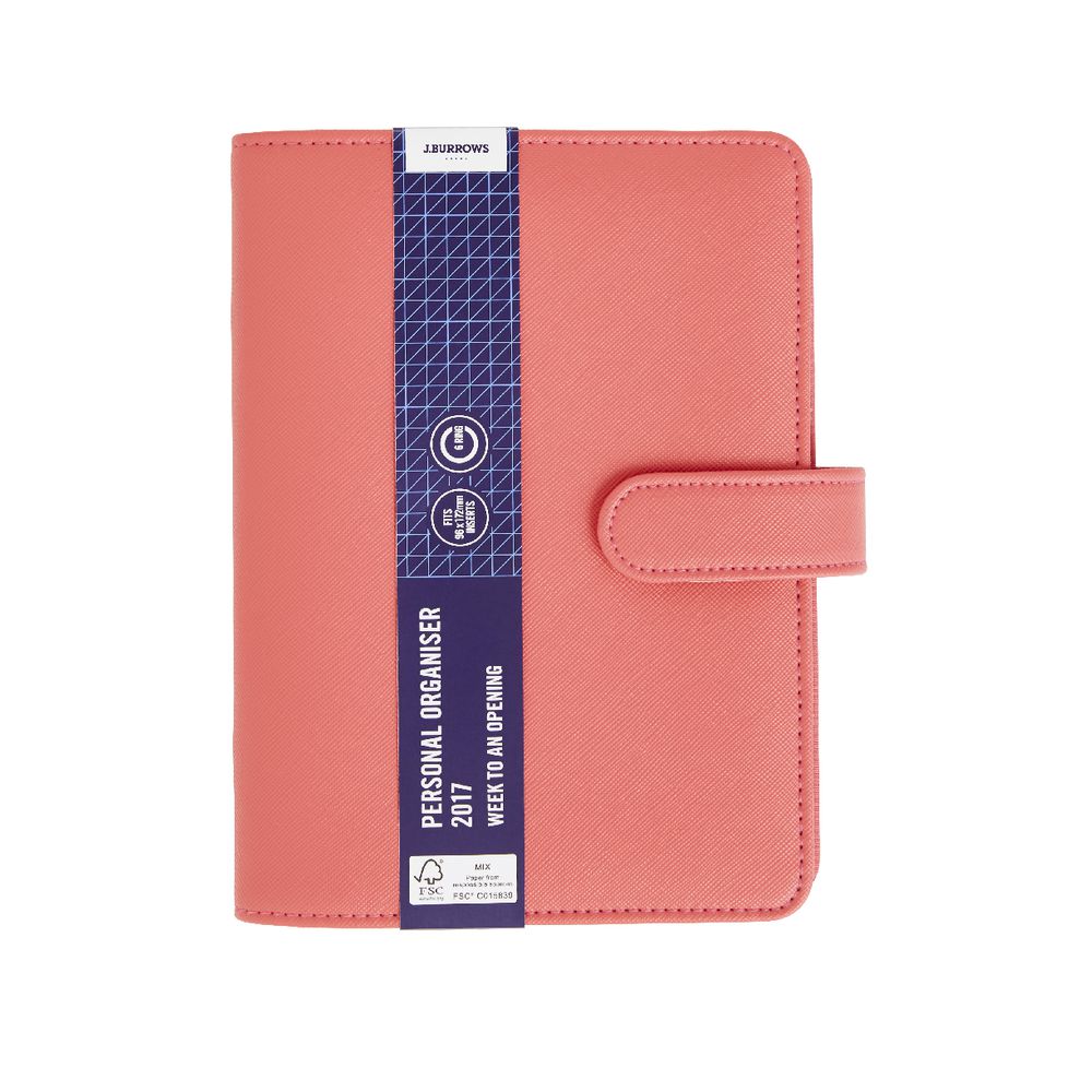 J.Burrows Criss-Cross 2017 Personal Timeplanner Cover Red