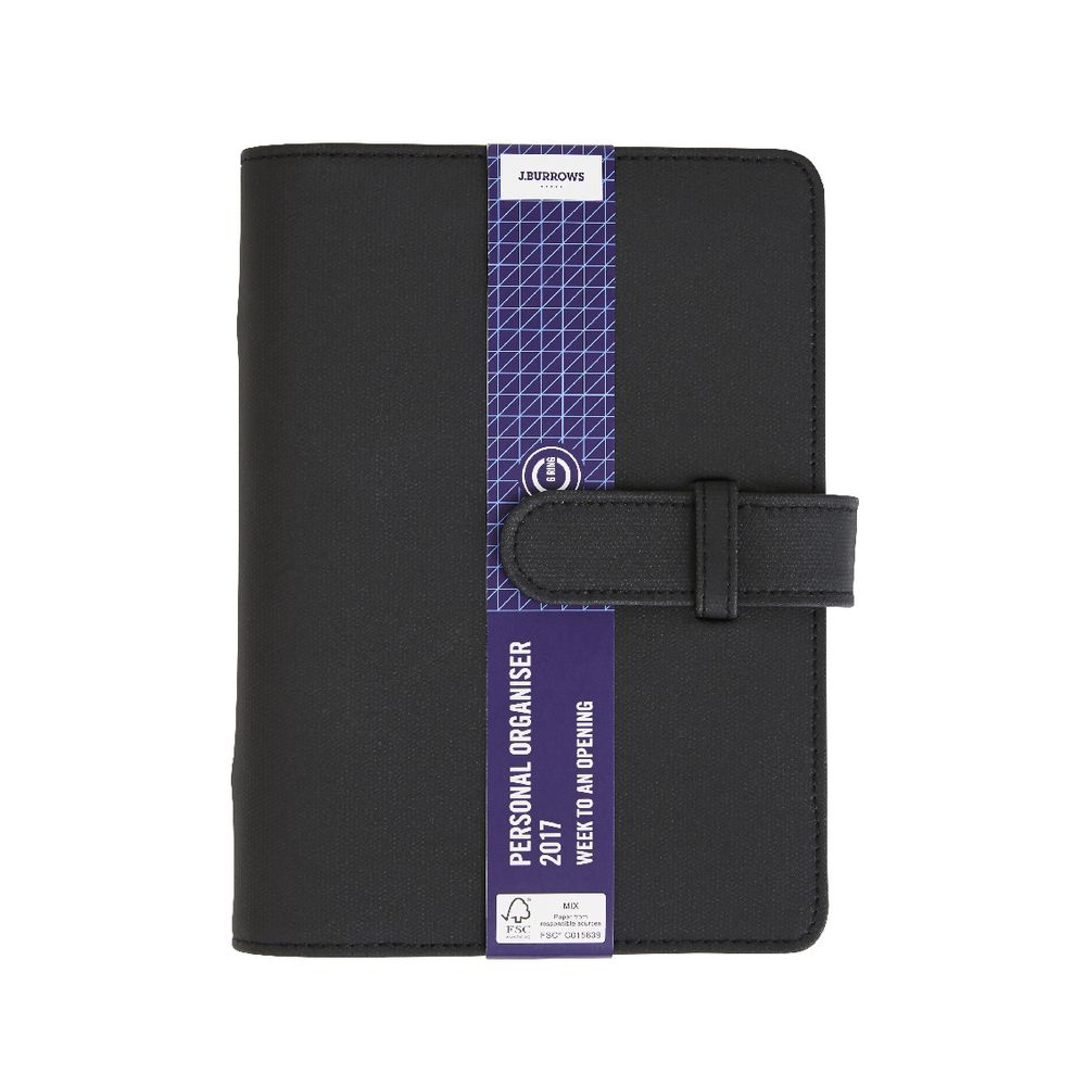 J.Burrows Canvas 2017 Personal Timeplanner Cover Black