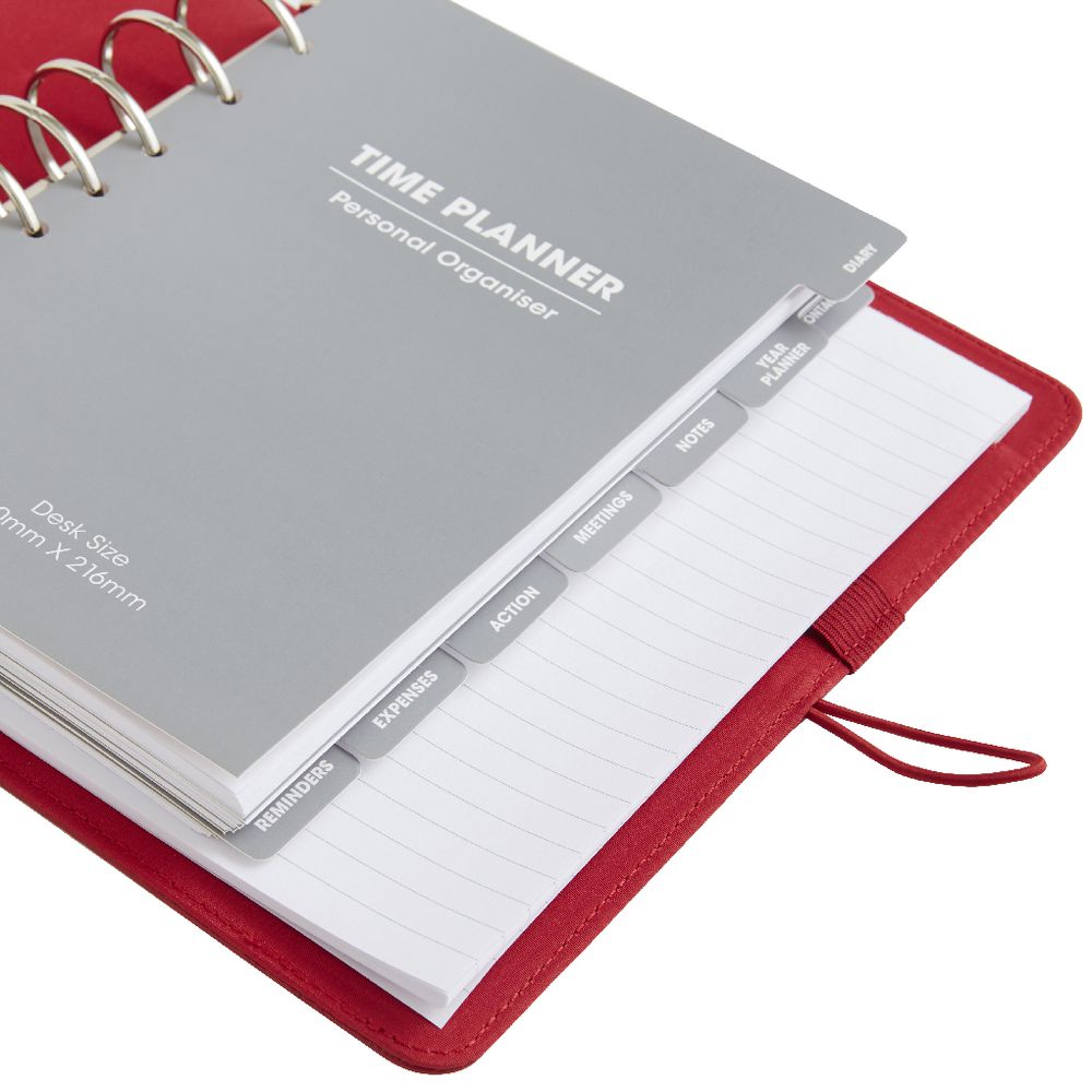 Ampersand PU Split Leather 2017 Desk Timeplanner Cover Red