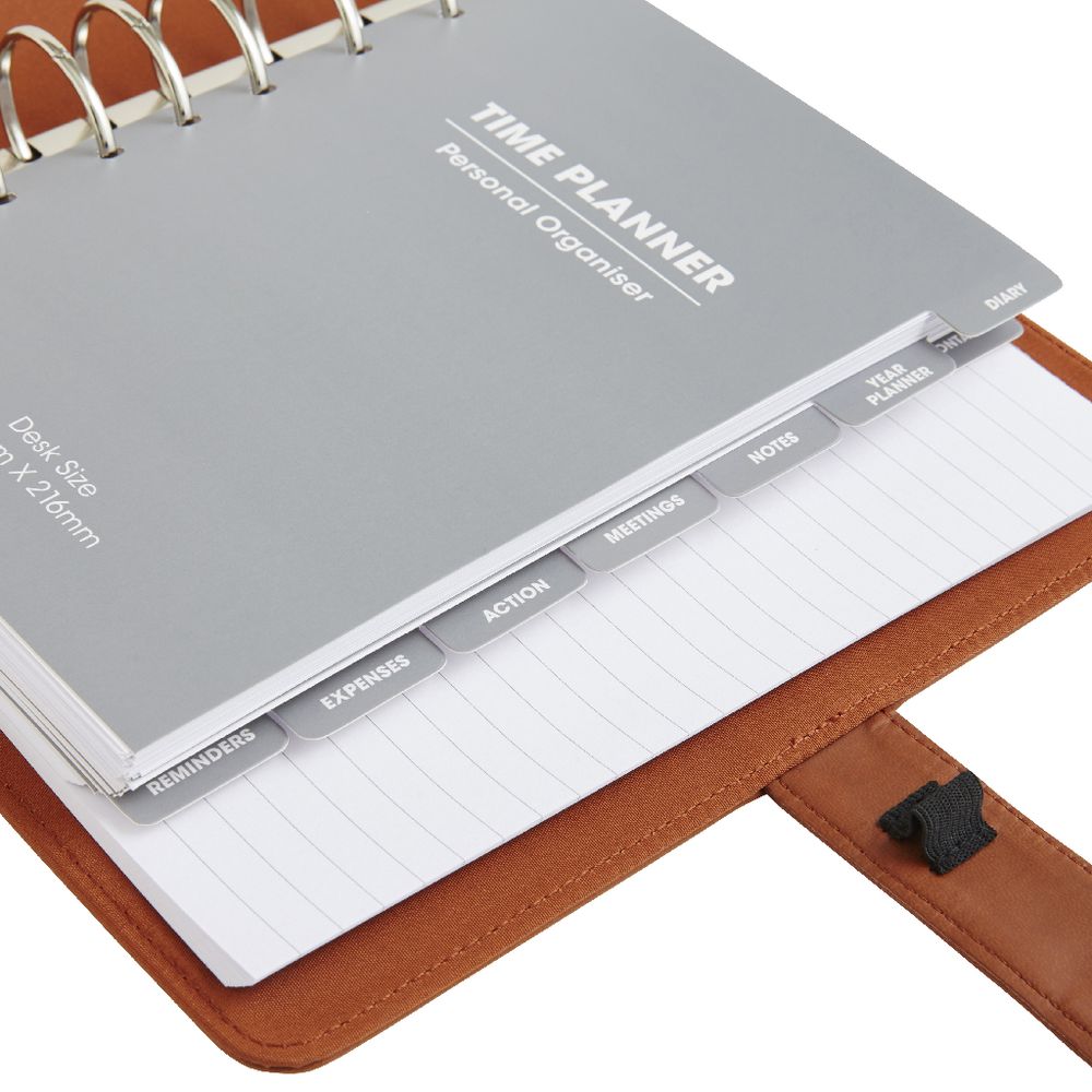 J.Burrows PU 2017 Desk Timeplanner Cover Tan