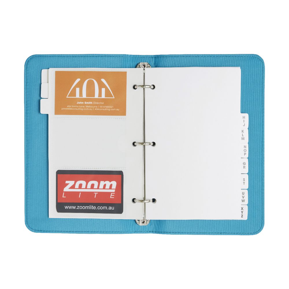 Otto Business Card Binder 3UP Criss Cross Teal