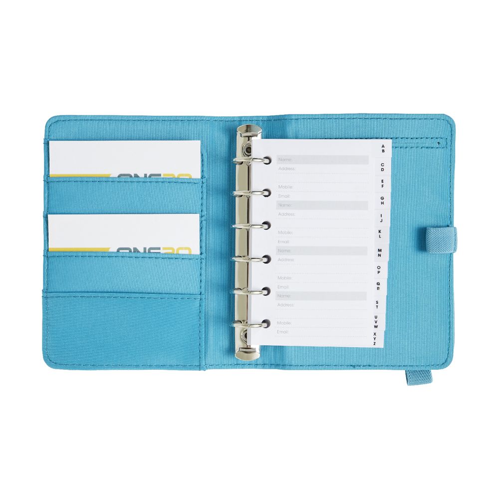 Otto Criss Cross Address Book Binder Teal