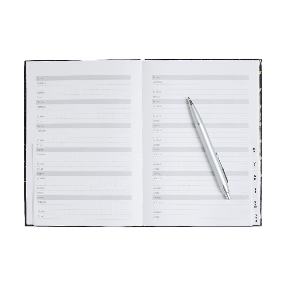 Otto A5 Address Book Black and Gold