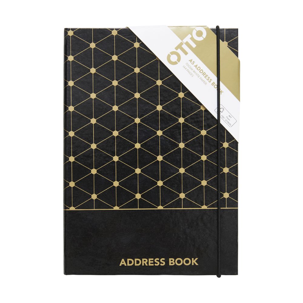 Otto A5 Address Book Black and Gold