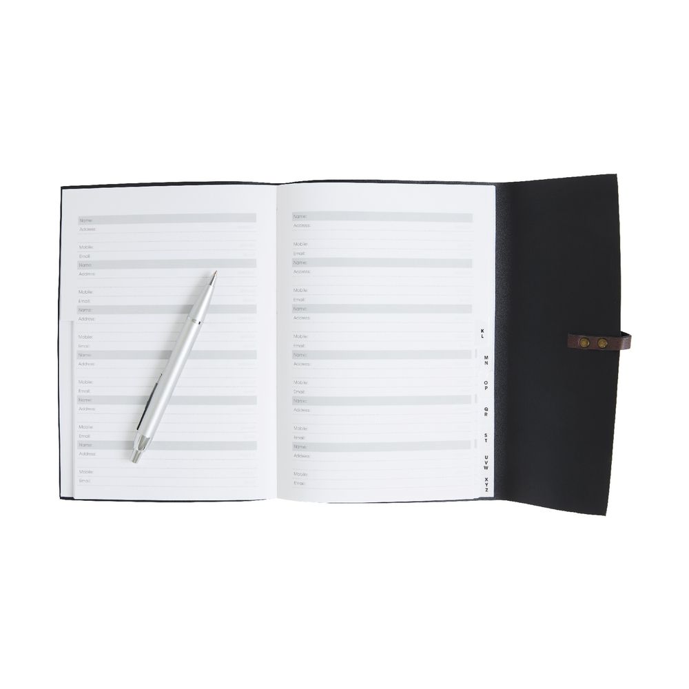 Ampersand A5 Vintage Leather Wrap Address Book Brown