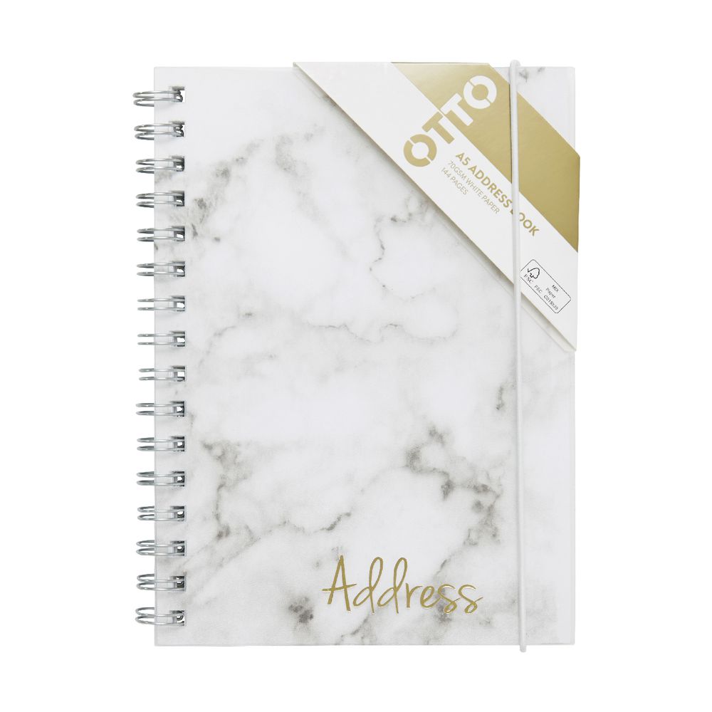 Otto A5 Spiral Address Book Marble