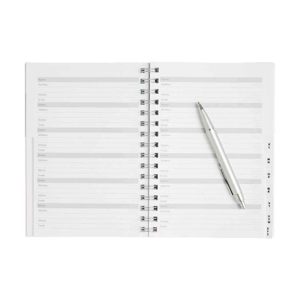 Otto A5 Spiral Address Book Pastel