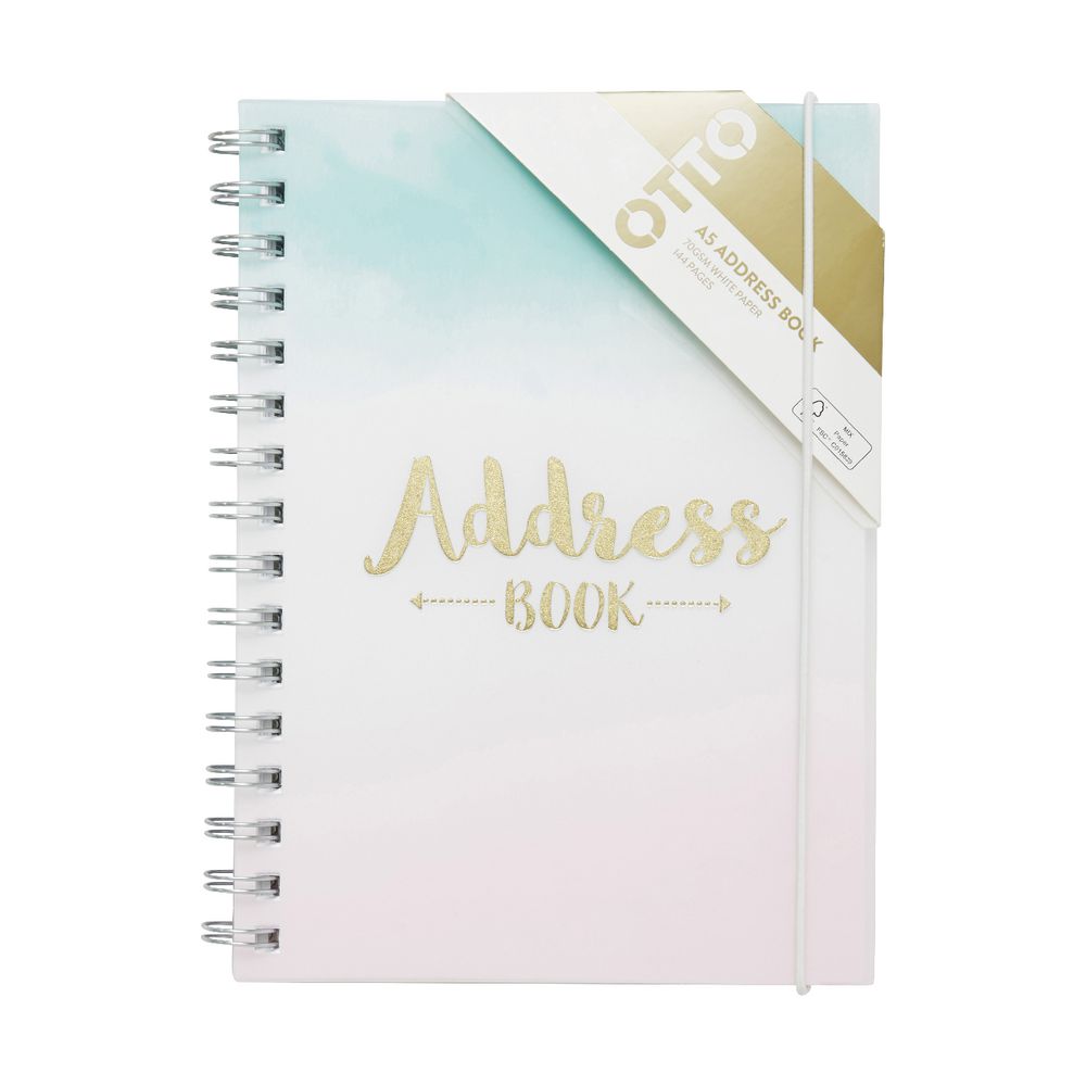 Otto A5 Spiral Address Book Pastel