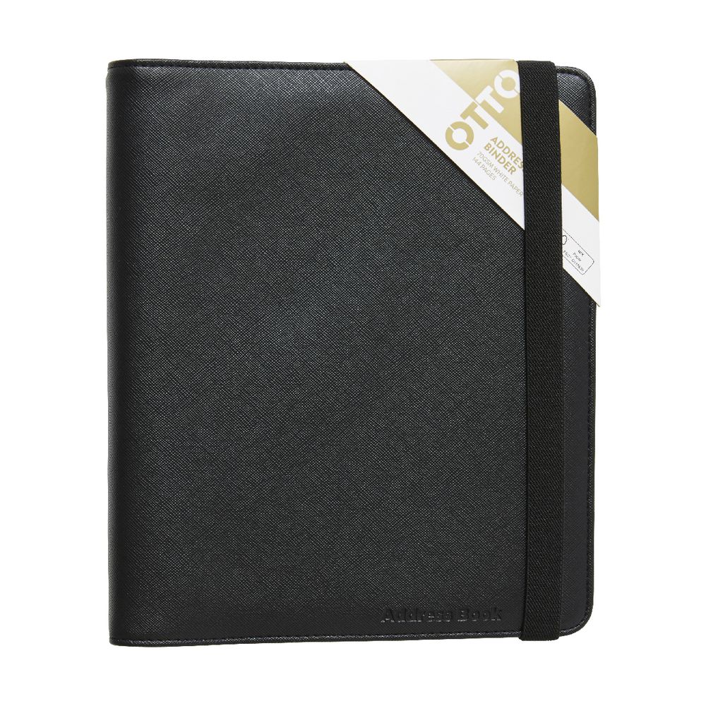 Otto Quarto Criss Cross Address Book Binder Black