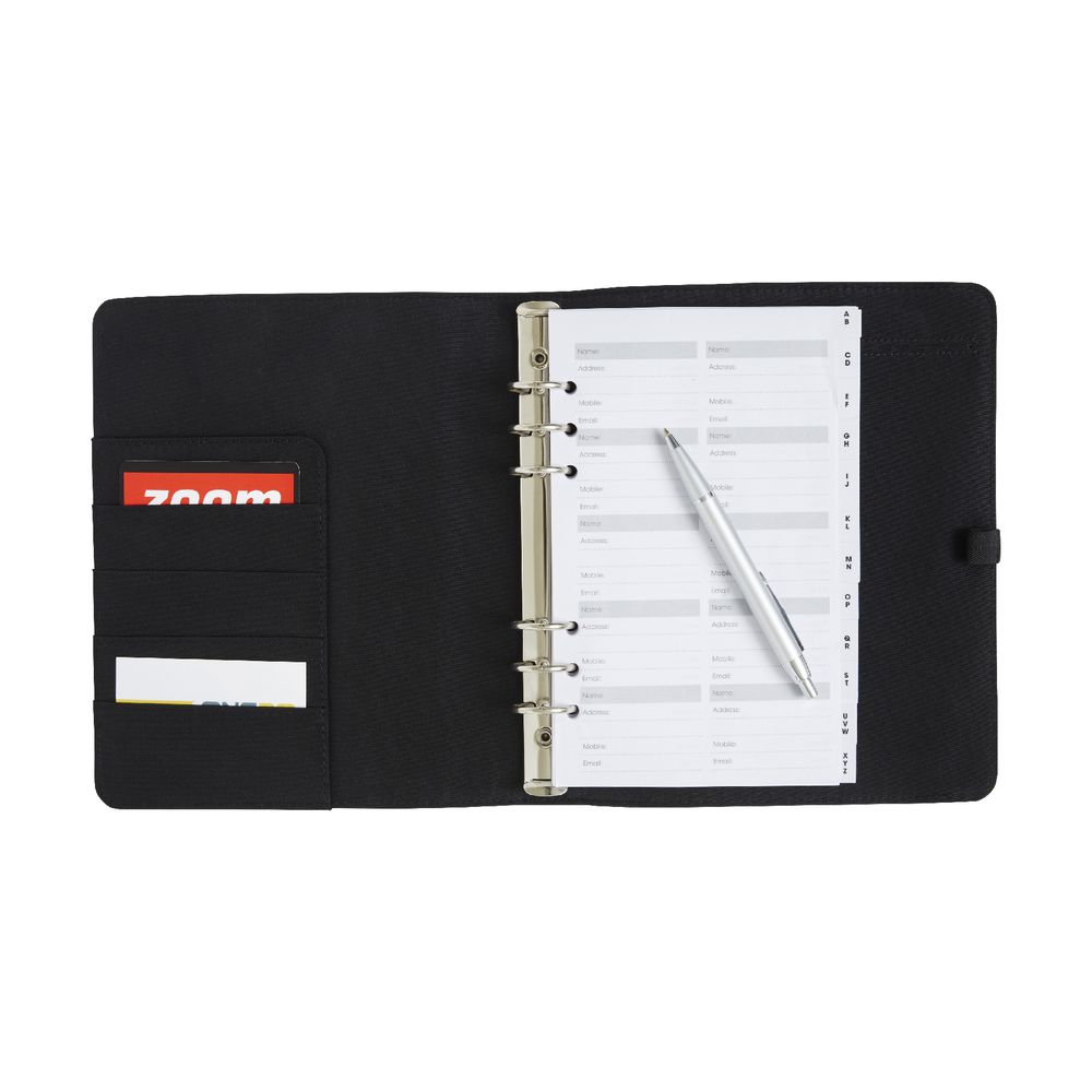 Otto Quarto Criss Cross Address Book Binder Black