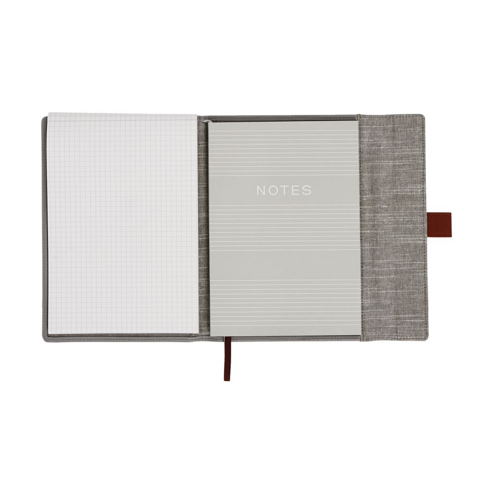 Otto A5 Fold Flap Notebook with Grid Pad 128 Pages Grey