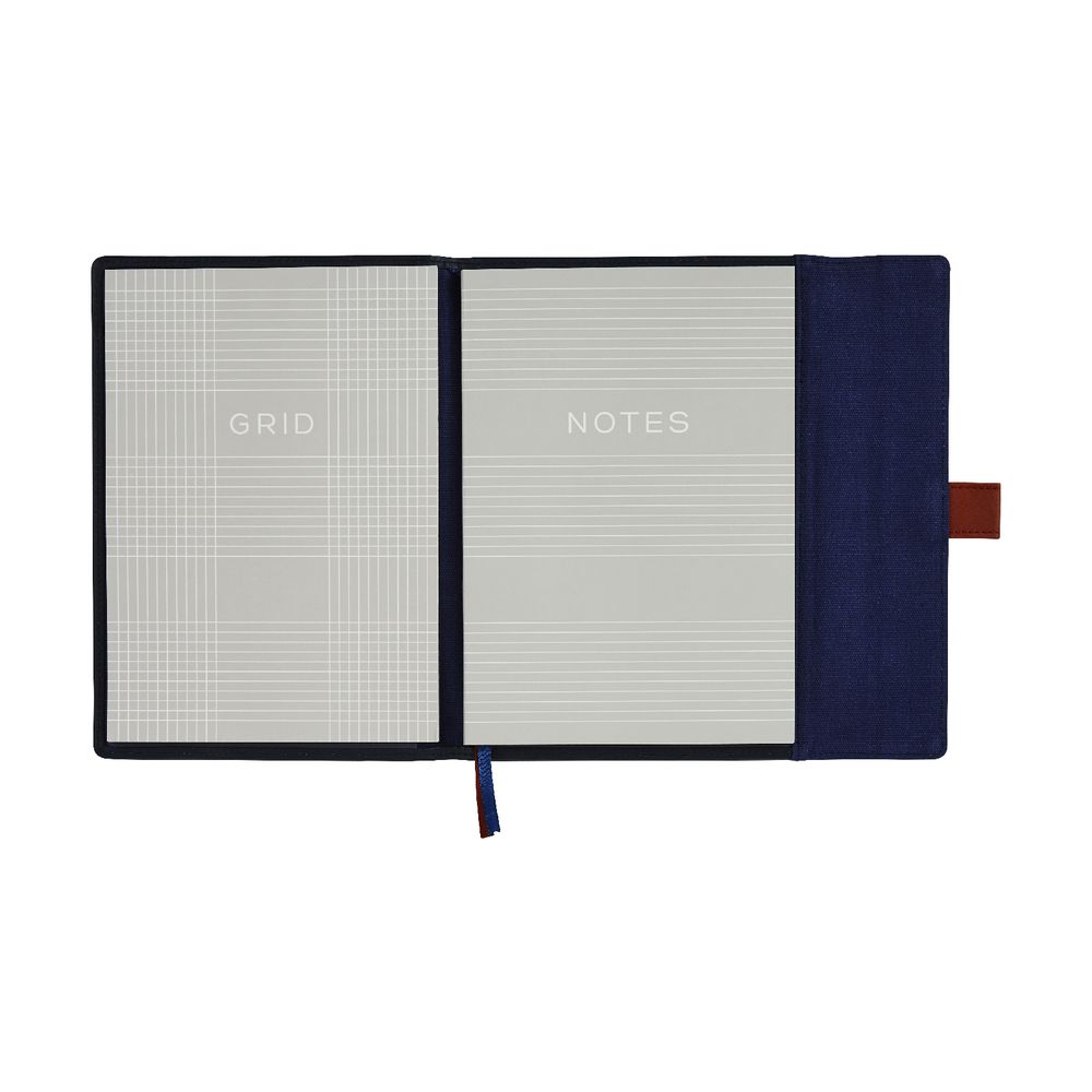 Otto A5 Fold Flap Notebook with Grid Pad 128 Pages Dark Blue