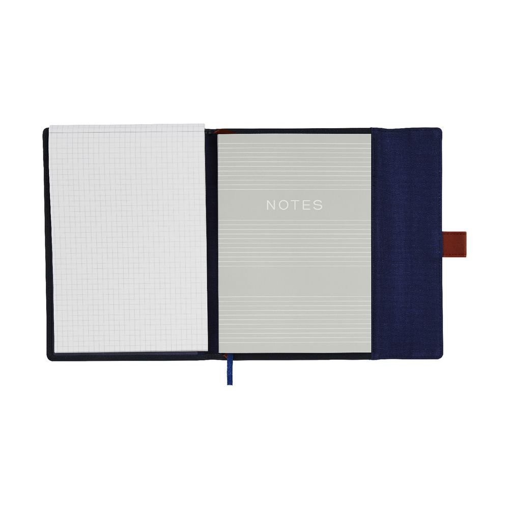 Otto A5 Fold Flap Notebook with Grid Pad 128 Pages Dark Blue