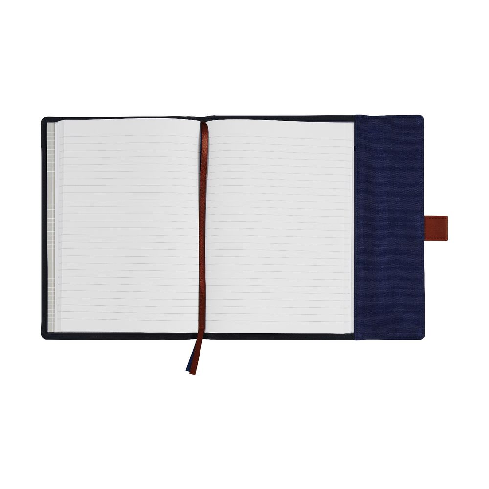 Otto A5 Fold Flap Notebook with Grid Pad 128 Pages Dark Blue