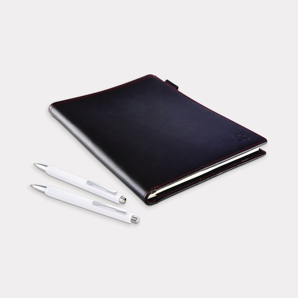 Ampersand B5 Leather Book Cover with Refill 128 Pages Black