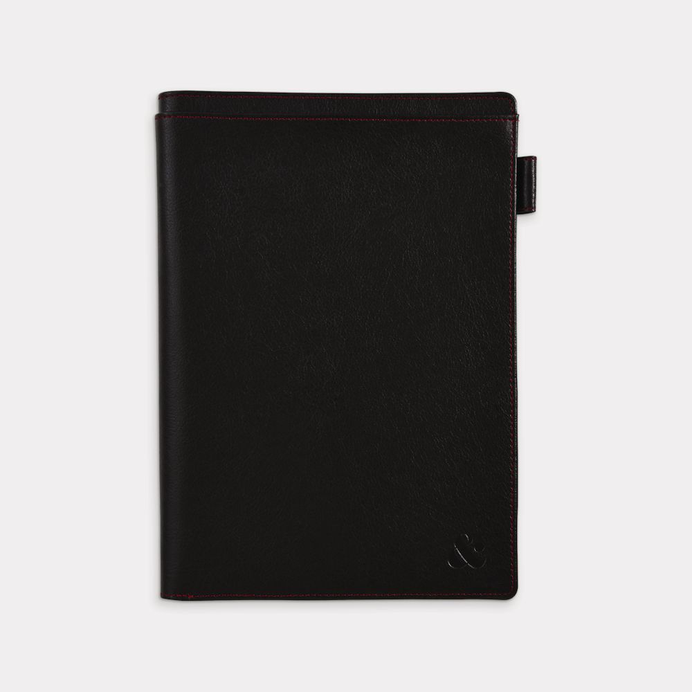 Ampersand B5 Leather Book Cover with Refill 128 Pages Black