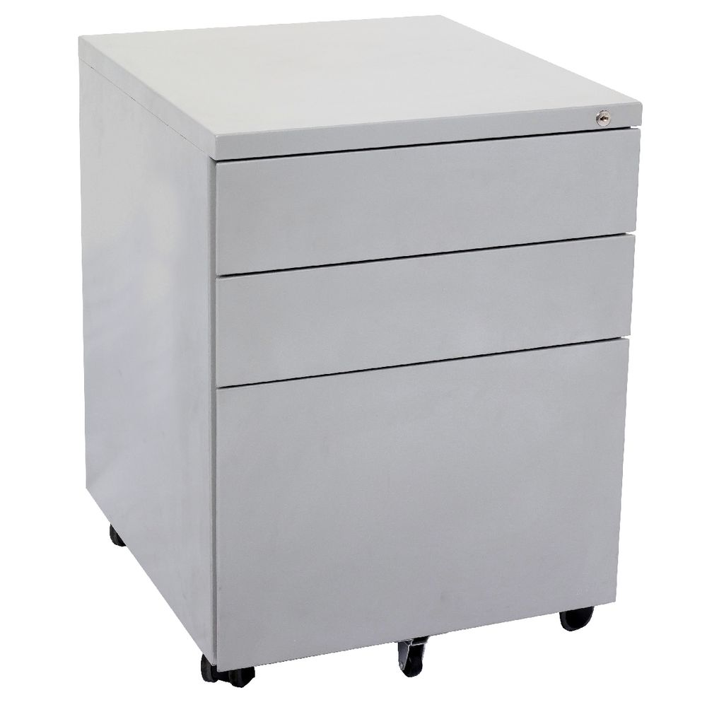 Rapidline 3 Drawer Mobile Pedestal Silver
