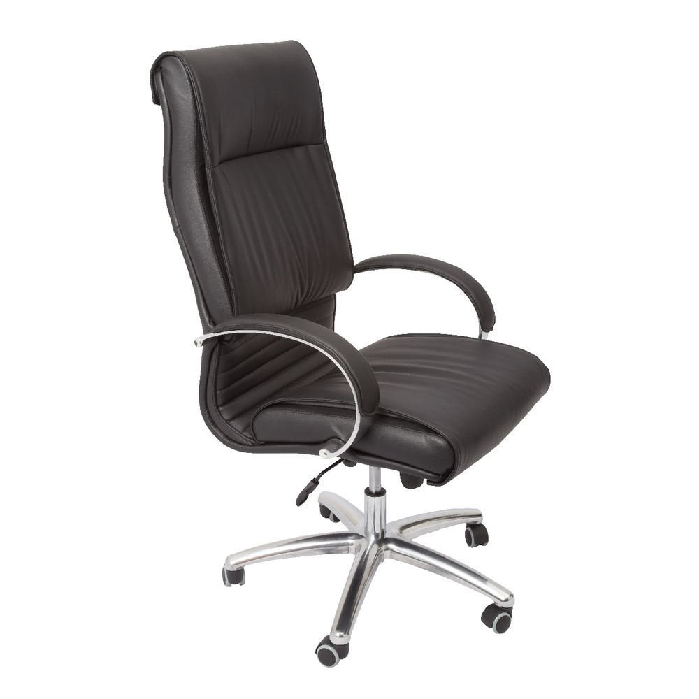 Rapidline Heavy Duty Executive Chair Chrome Base Black