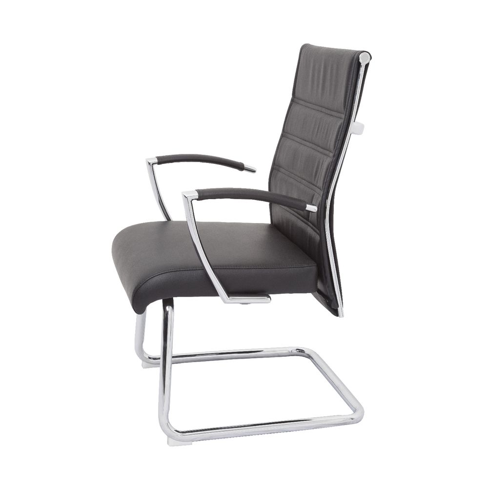 Rapidline Largo Leather Visitor Chair Black
