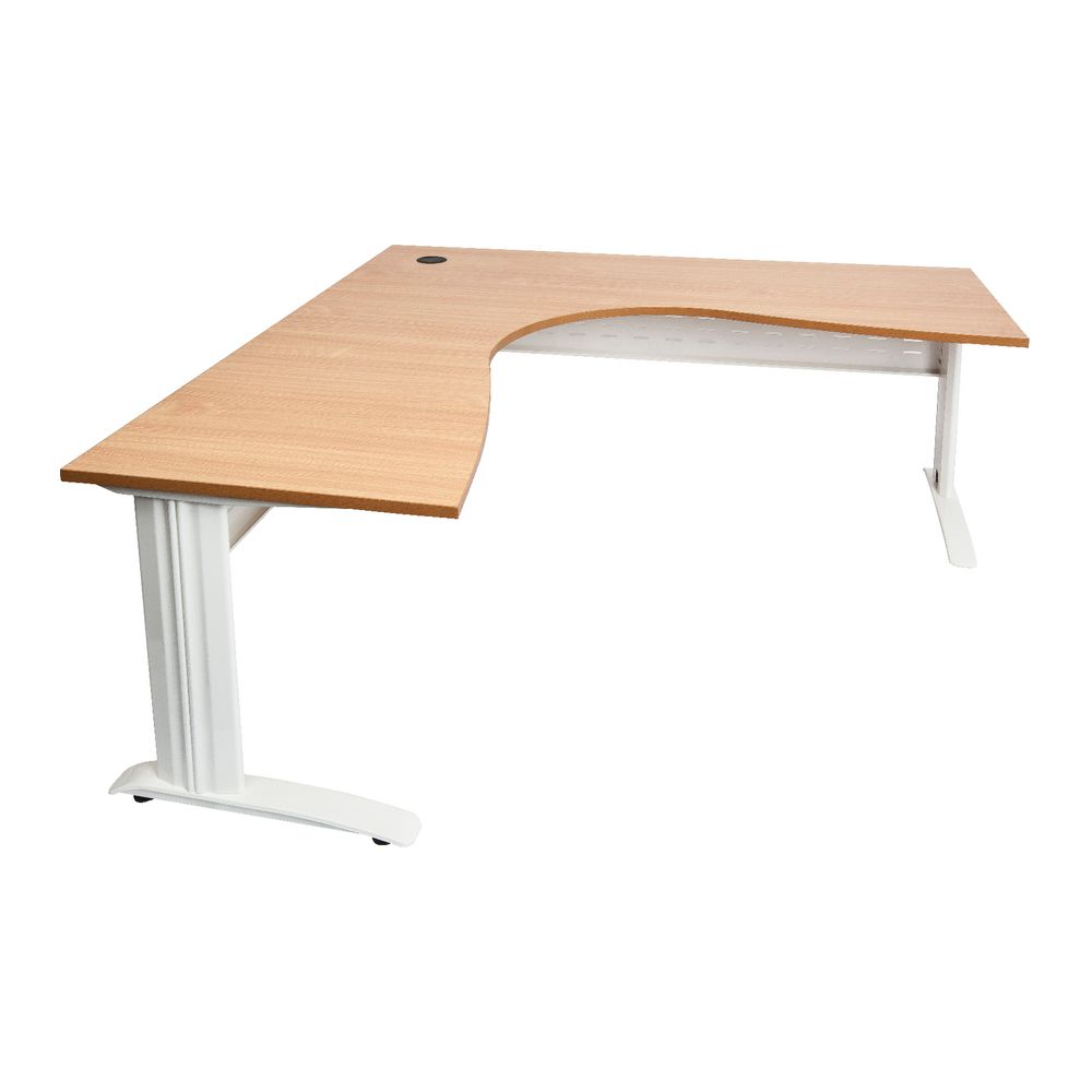 Rapidline Corner Desk 1800 x 1500 x 700mm Beech and White